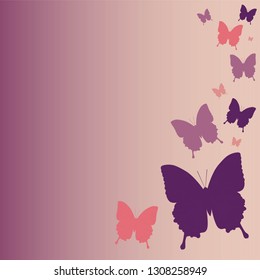 Colorful butterfly poster, postcard. Vector illustration