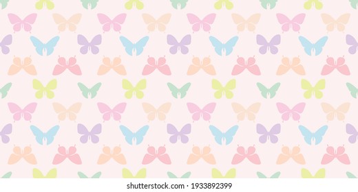 Colorful butterfly seamless pattern background vector design, cute happy colors.