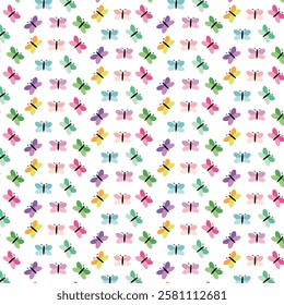 Colorful butterfly seamless pattern design
