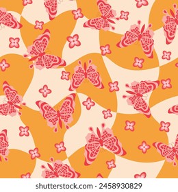 colorful butterfly seamless pattern in vector ,background,fabric,wallpaper,wrapping,cover,etc