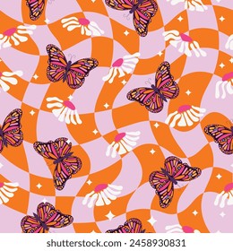 colorful butterfly seamless pattern in vector ,background,fabric,wallpaper,wrapping,cover,etc