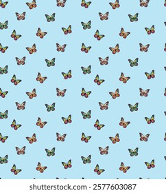 Colorful Butterfly Seamless Pattern vector