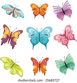 colorful butterfly set