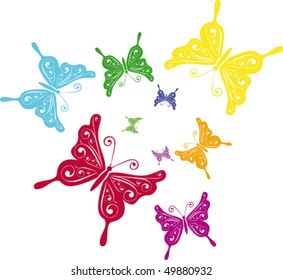  colorful butterfly set