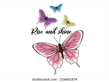 colorful butterfly vector art design hand drawn