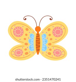 colorful butterfly. Vector Illustration for printing, backgrounds, covers and packaging. Image can be used for greeting cards, posters, stickers and textile. Isolated on white background.