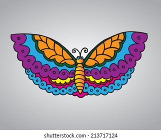 colorful butterfly. Vector illustration with simple gradients.