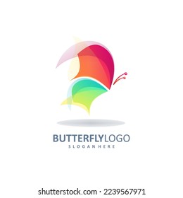 Colorful Butterfly Vector Logo Design. Modern Icon concept.