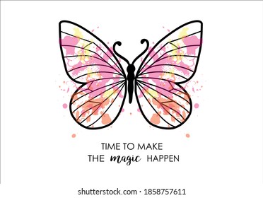 colorful butterfly vector with text