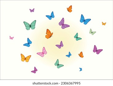 colorful butterfly watercolor paint vector
