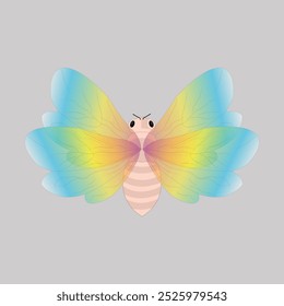 A colorful butterfly with a white background vector design