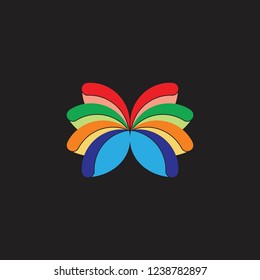 colorful butterfly wings logo vector