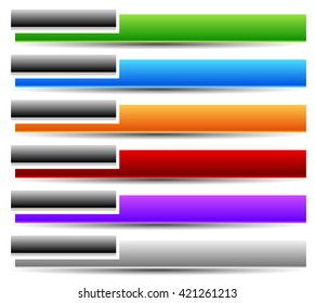 Colorful button, banner background templates. Horizontal tabs with blank space.