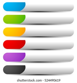 Colorful button, banner shapes with space for symbol and text