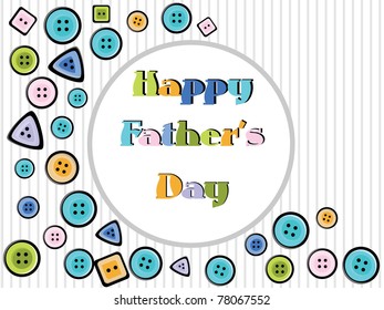 colorful button concept greeting card for happy father's day celebration