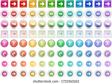 Colorful button design & arrow