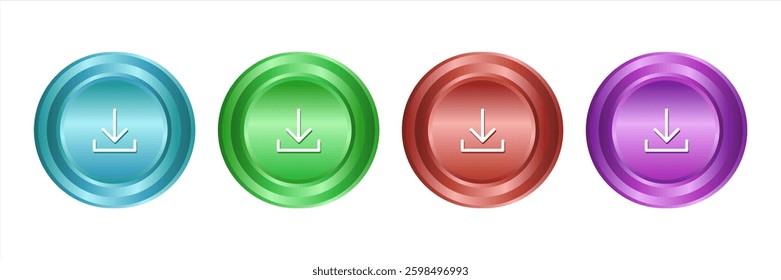 Colorful button with download icon.