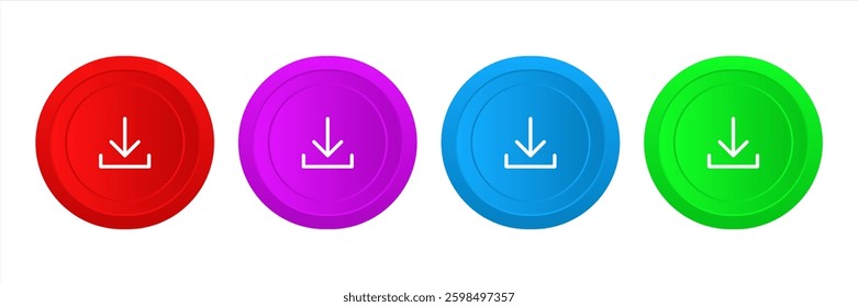 Colorful button with download icon.
