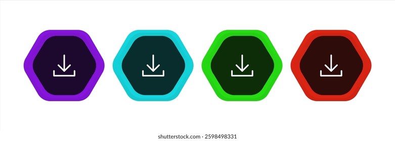 Colorful button with download icon.