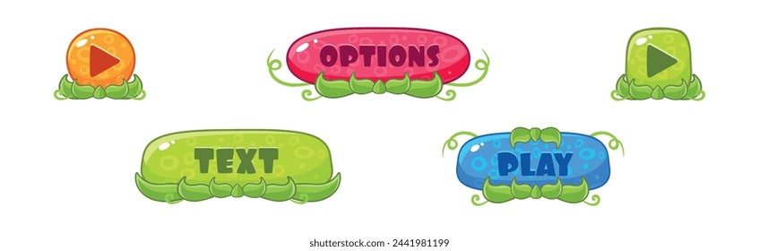 Botón colorido como juego móvil Elementos de diseño de vectores