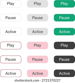 Farbige Button Set Website Button Play