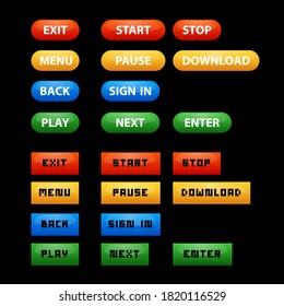 Colorful button with text for decoration.