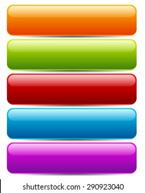 colorful button/banner templates. horizontal bars with blank space for bold texts