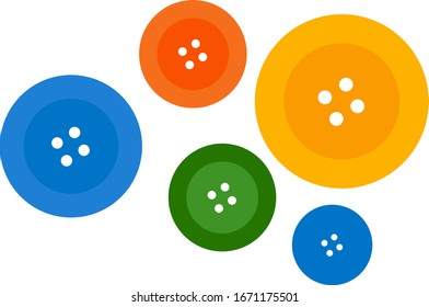 Colorful buttons, illustration, vector on white background.