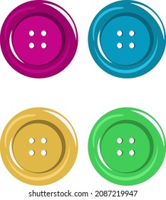 Botones coloridos, ilustración, vector sobre un fondo blanco.