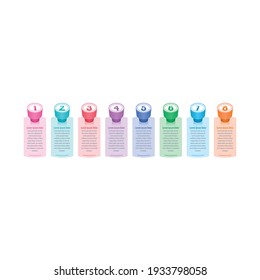 colorful buttons infographic template. web, internet, annual report, magazine infographic template. eight option information template