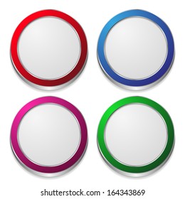 Colorful buttons with metallic border