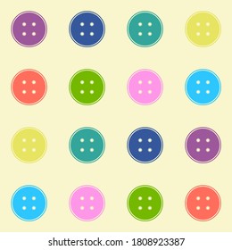 Colorful buttons pattern isolated vector 