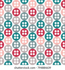 colorful buttons polka dots pattern vector for seamless desingn
