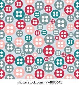 colorful buttons polka dots pattern vector for seamless desingn