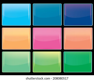 colorful buttons for web, set