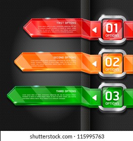 Colorful Buttons Website Style Number Options Banner & Card Background. Vector illustration