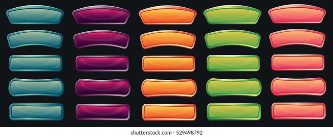 Colorful buttons for your Game or Design. Banners. Colorful Label. Vector illustration.