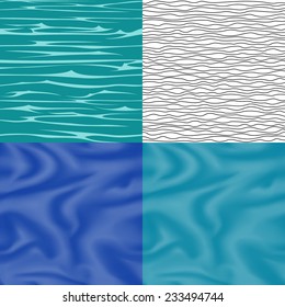 Colorful and B/W Vector Random Wave Textures Set 