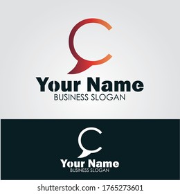 Colorido logotipo de chat c en chat Diseño de vectores