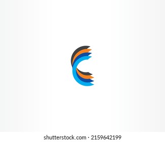farbiges C-Konzept-Logo-Design-Symbol