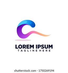 Colorful C Initial Logo Design Vector
