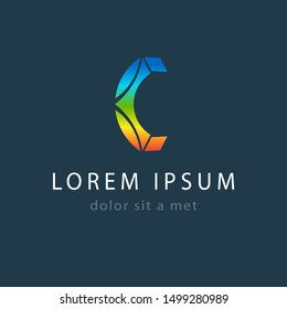 Colorful C letter logo design. Abstract icon for your company