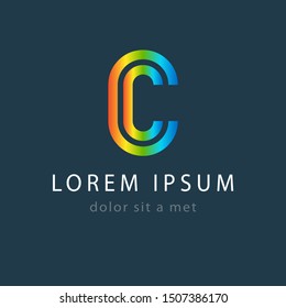 Colorful C letter logo design. Abstract icon for your company
