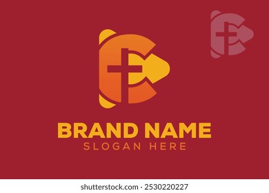 Colorful C Letter Play Church Logo Vector Template