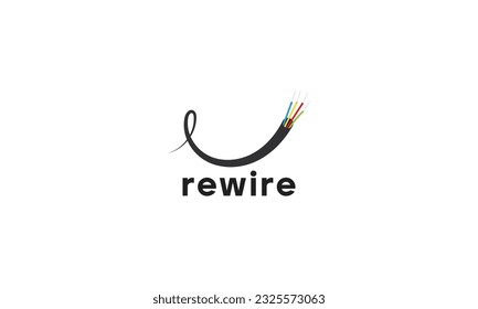 colorful cable wire logo design template.