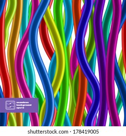 Colorful Cables. Seamless Background. Vector