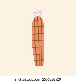 Colorful cactus illustration with a textured background. Vector hand drawn illustration in freehand style