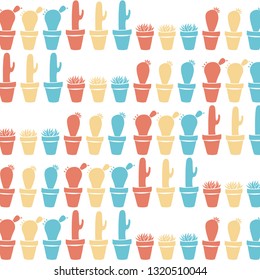 Colorful cactus pattern design vector illustration