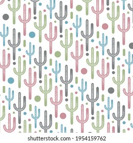 Colorful Cactus plat pattern template