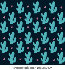 colorful cactus seamless pattern